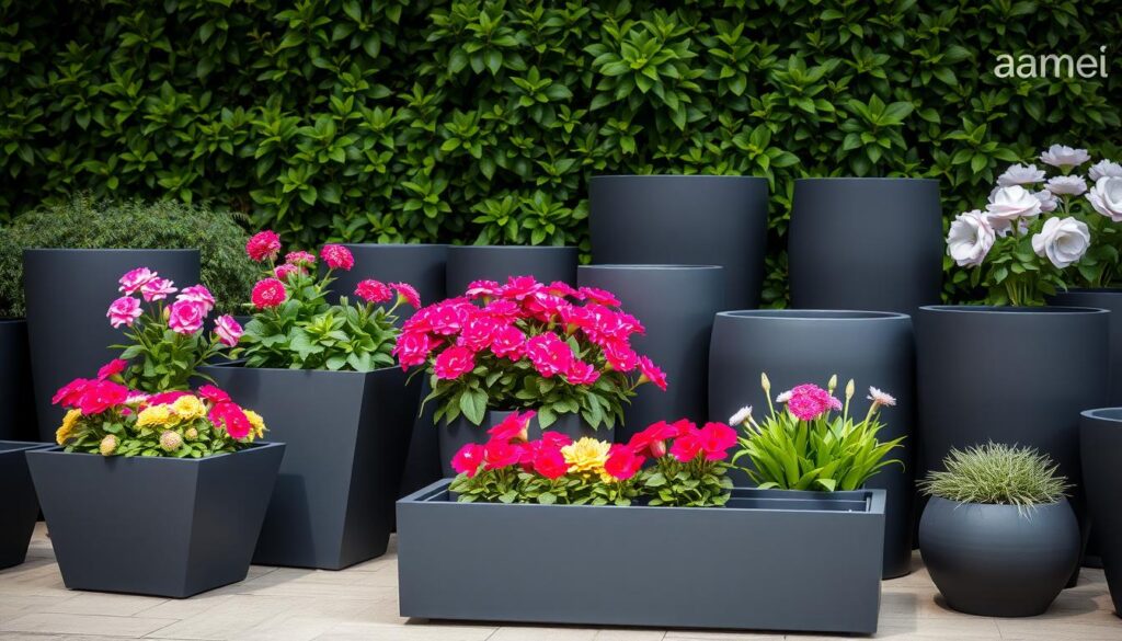 Blumenkübel in verschiedenen Formen