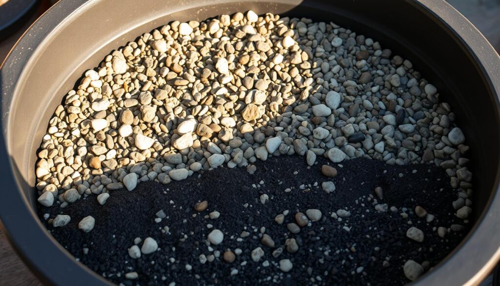 Drainageschicht in Pflanzkübeln