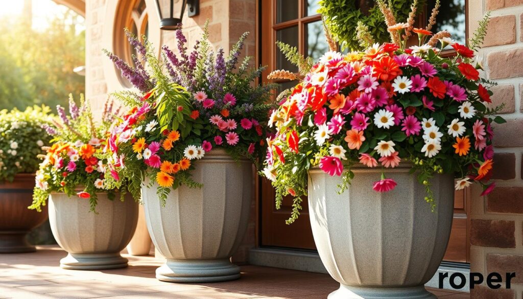 blumenkübel bepflanzen haustür